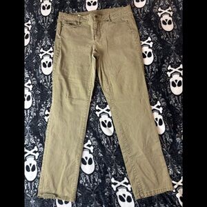 J.Jill Slim Boyfriend Straight Fit Pants – Olive Green Stretch Casual Pants